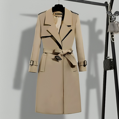 Damtrenchcoat med midja och knappslå – Sophia