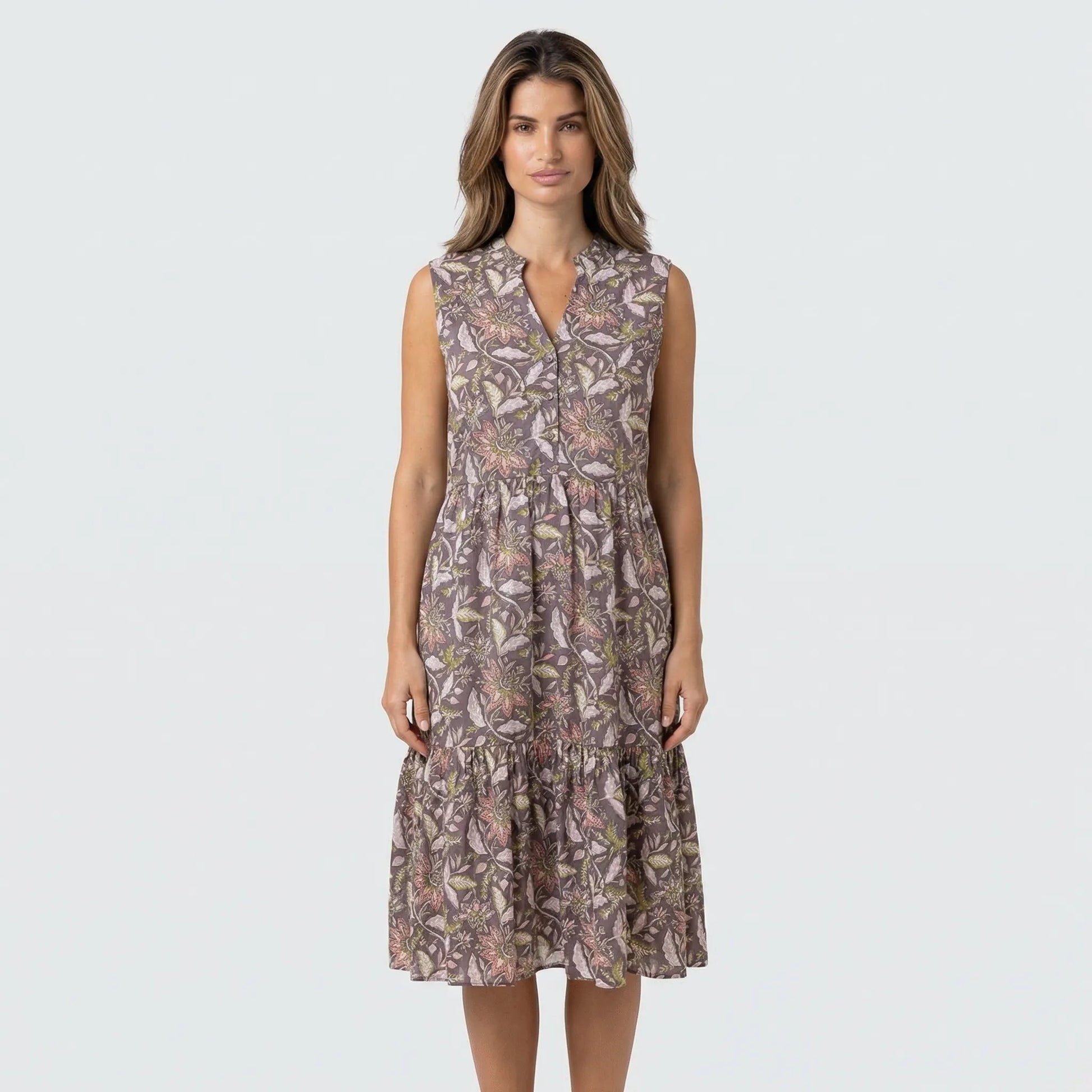 Ärmelloses Midikleid Mit Stufenrock - Dana
