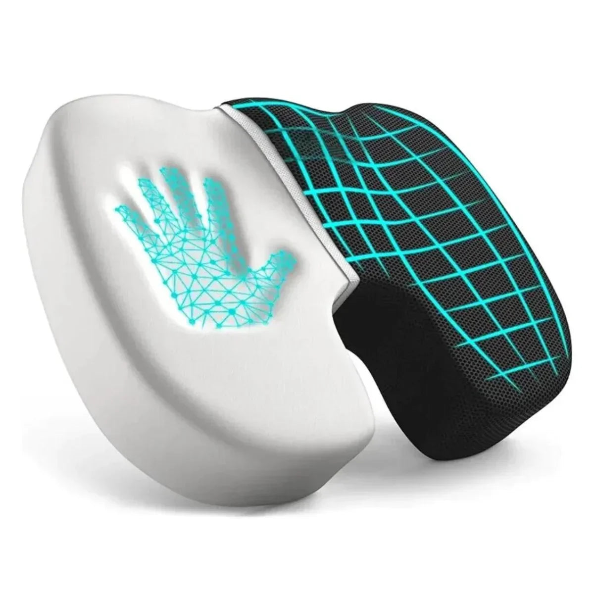 Orthopädisches Kissen, Memory-Schaum, ergonomisch, weiß-schwarz, für Arthritis-Linderung.