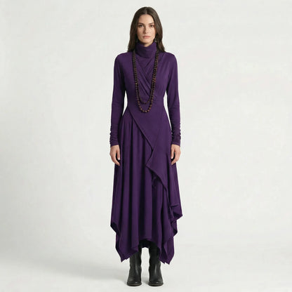 Asymmetrisches Maxikleid Mit Stehkragen - Tonya