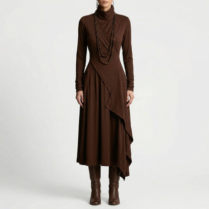 Asymmetrisches Maxikleid Mit Stehkragen - Tonya