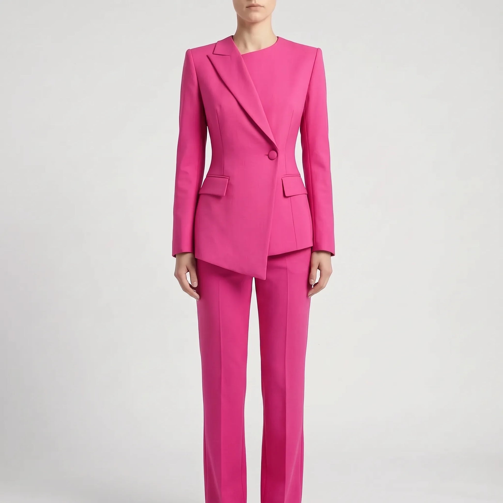Asymmetrisk Vit Byxdress -  Suzanne