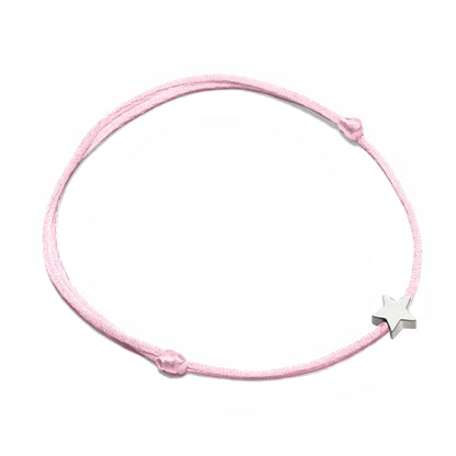 Rosa Armband mit Sternanhänger, verstellbar, modisches Schmuckstück, Damen Accessoire.