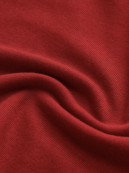 Roter Baumwollstoff, Nahaufnahme, Textur, weicher Stoff, Mode, Bekleidungsmaterial, hochwertig
