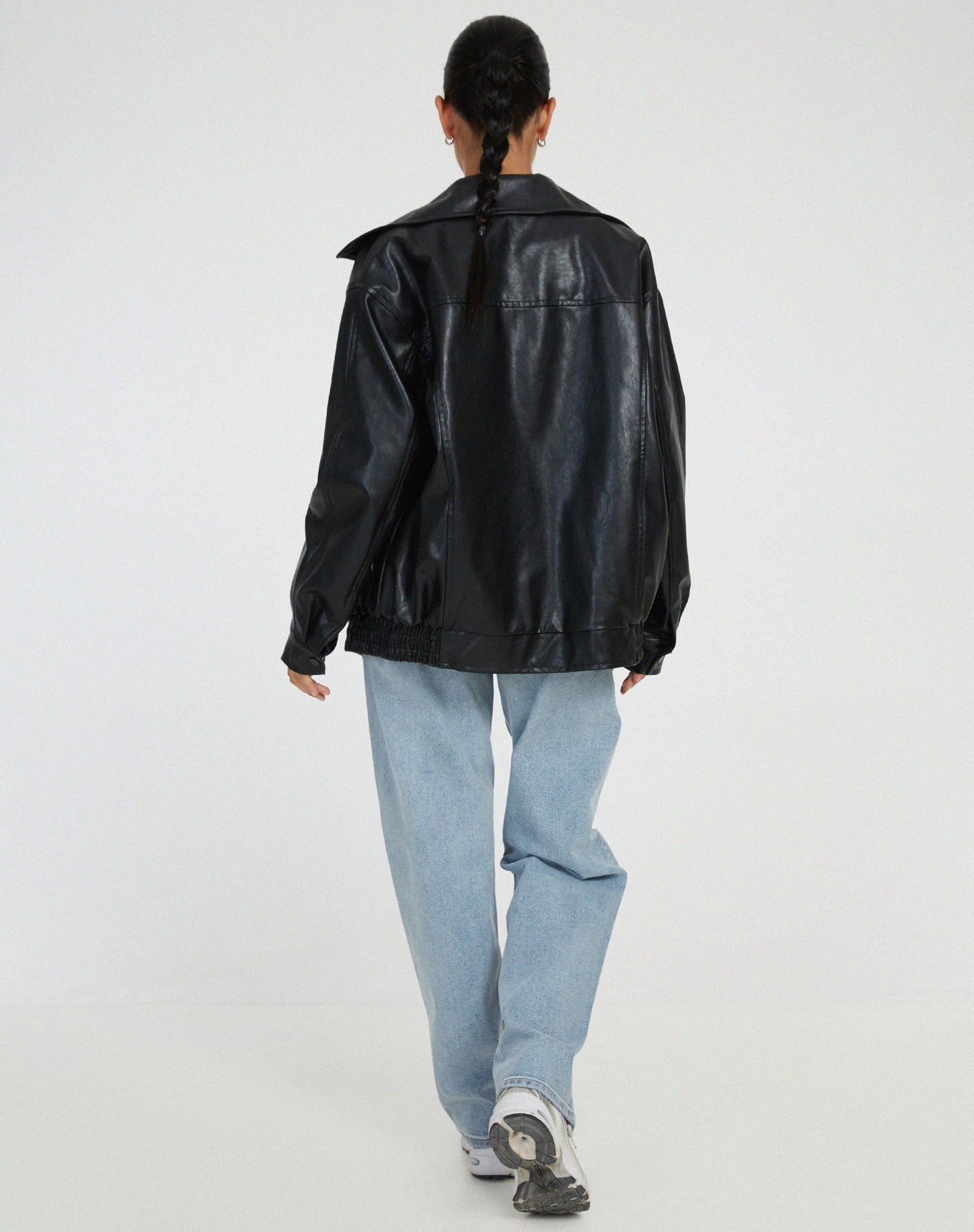 Oversized höstläder damsjacka – Yara