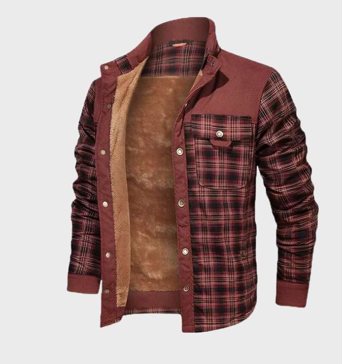 Fodrad herrflanelljacka med fleece – FlanelStil