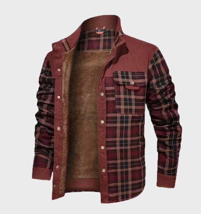 Fodrad herrflanelljacka med fleece – FlanelStil