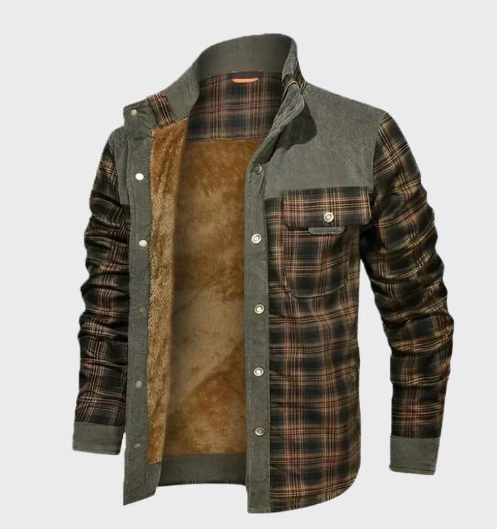 Fodrad herrflanelljacka med fleece – FlanelStil