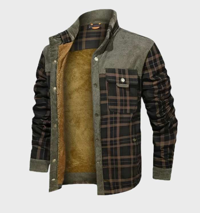 Fodrad herrflanelljacka med fleece – FlanelStil