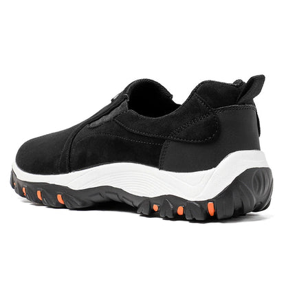 Schwarzer Wanderschuh, rutschfeste Sohle, Outdoor, Herren, bequem, langlebig, sportlich.