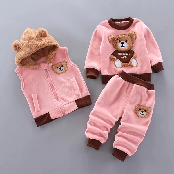 Tre-delad baby- och småbarnsset med björnmotiv – BearHugs
