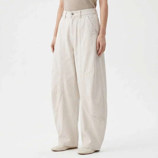 Baggy Barrel-Leg Trousers -  Shelia