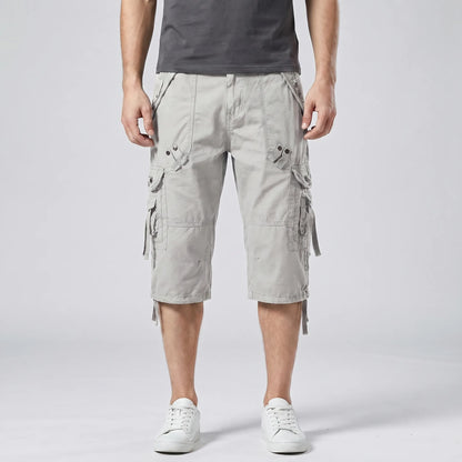 Below-Knee Loose Cargo Capri Pants - Troy