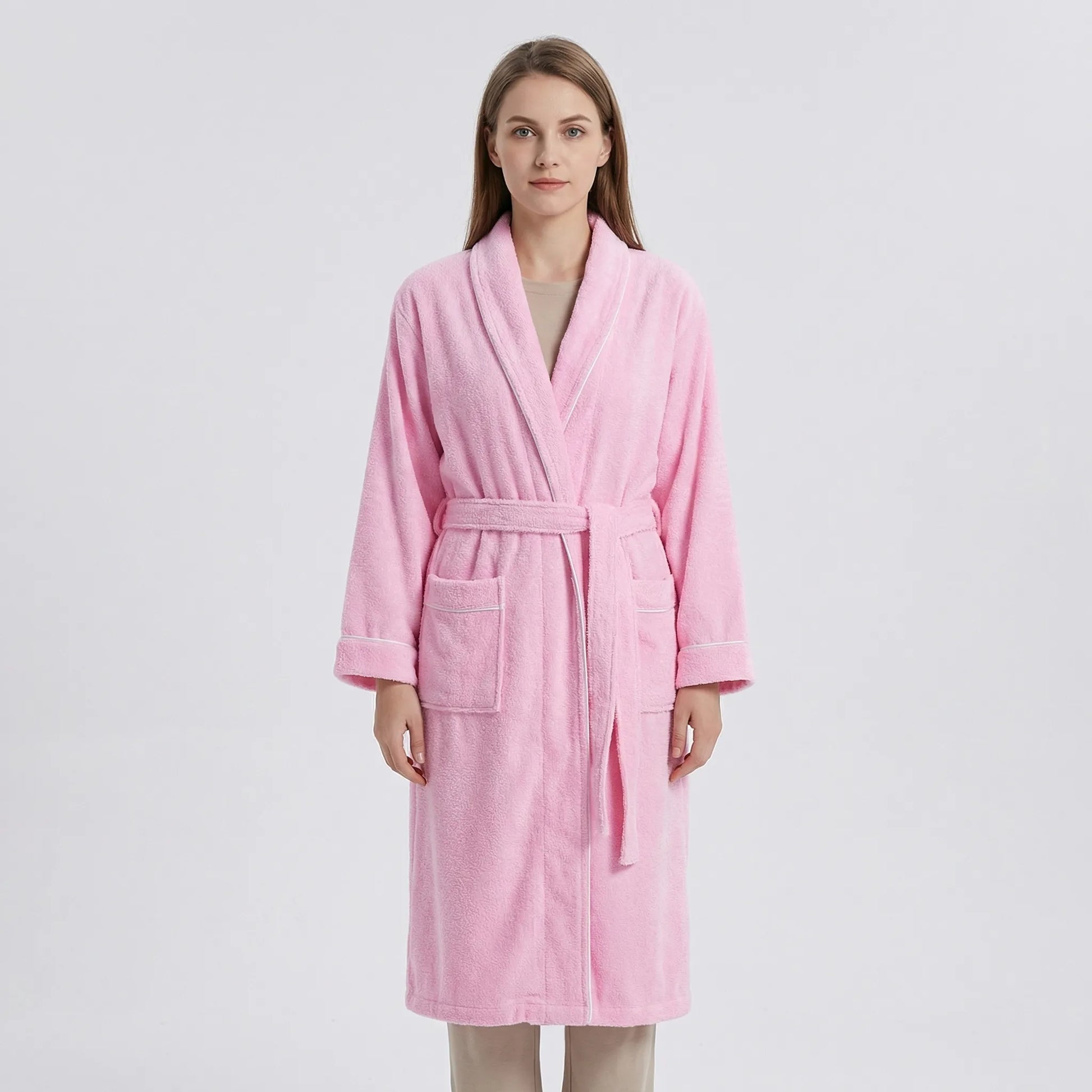 Belted Towelling Dressing Gown For Women - Charlene