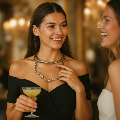 Bilandi ormar | Bilandi slät metallorm halsband för kvinnor