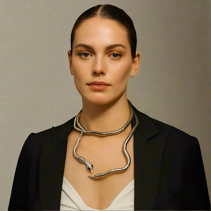 Bilandi ormar | Bilandi slät metallorm halsband för kvinnor