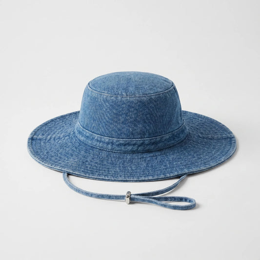 Bredbrättad jeanshatt - Peaknox