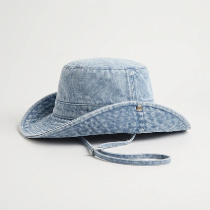 Bredbrättad jeanshatt - Peaknox