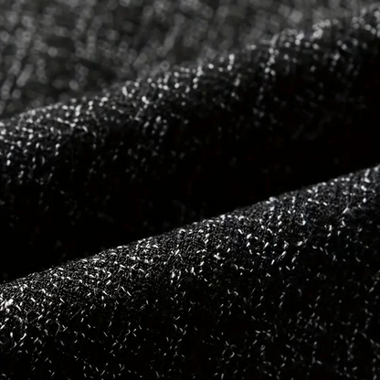 Schwarzer Stoff, Nahaufnahme, Textur, glänzend, hochwertiges Material, Mode, Bekleidungstextil