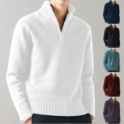Herrenpullover mit Reißverschluss, verschiedene Farben, Strick, warm, modisch, Wintermode.