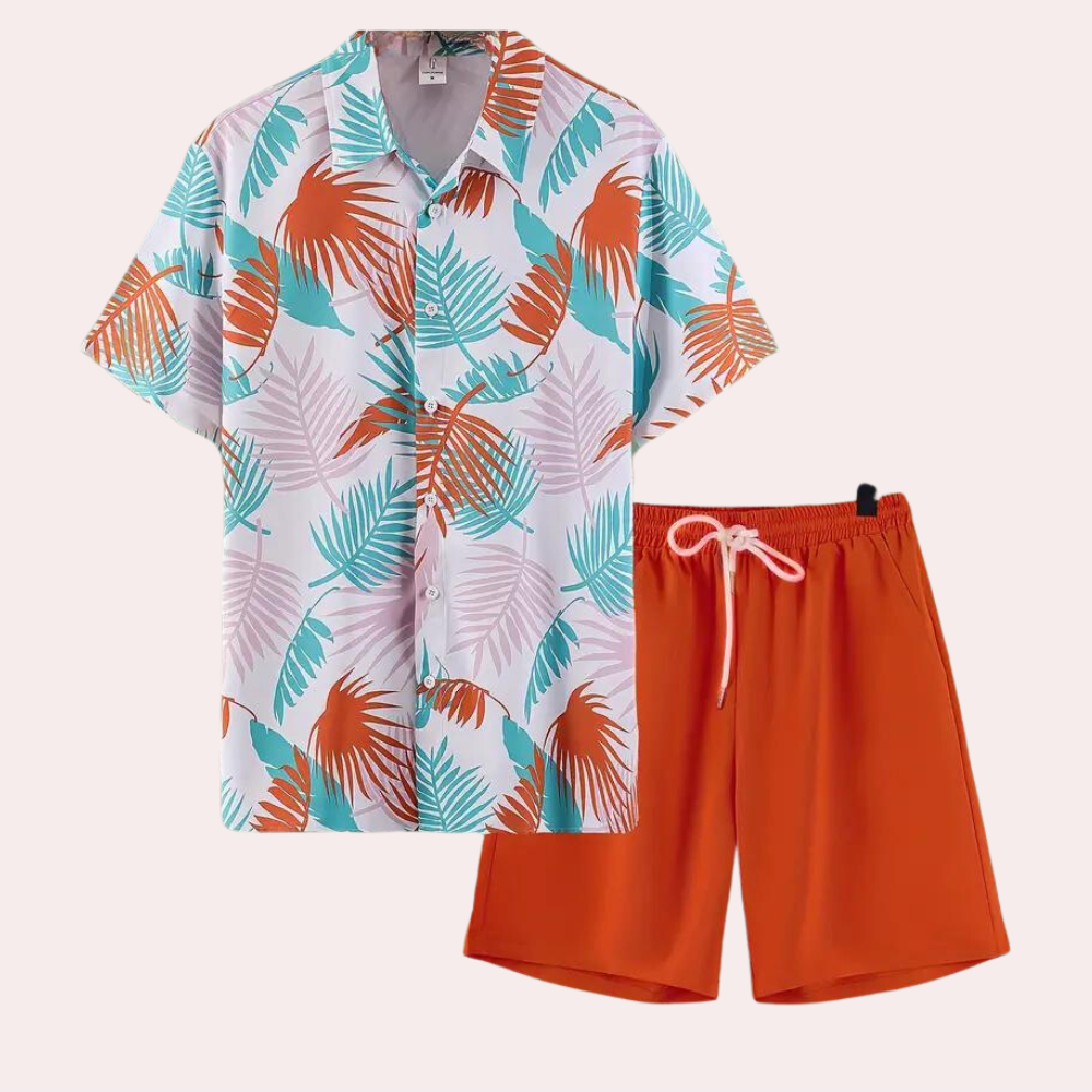 Herrar tvådelad hawaiiansk sommarrock – Kairos