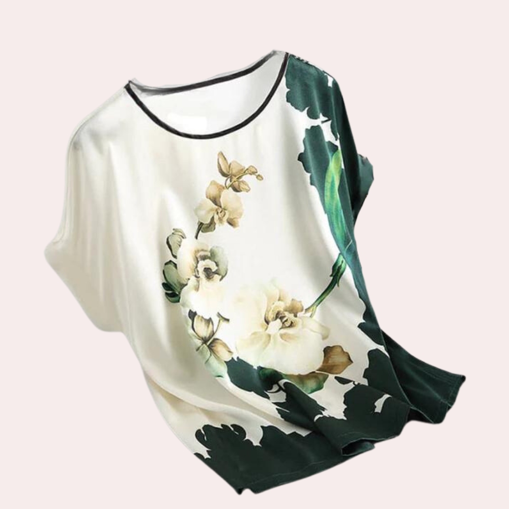 Höst dam T-shirt med blommönster – Rivka