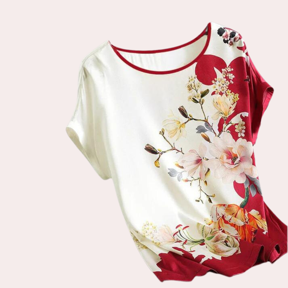 Höst dam T-shirt med blommönster – Rivka