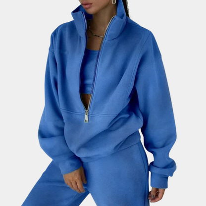 Höstlig damträningsdräkt med tröja och dragkedja – Rihanna