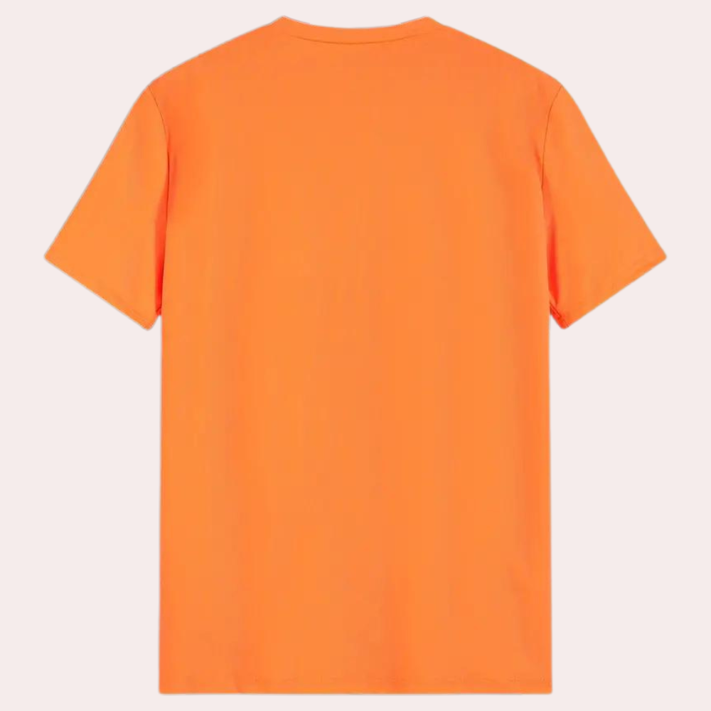 Orange herr-T-shirt med rund halsringning – Jaron