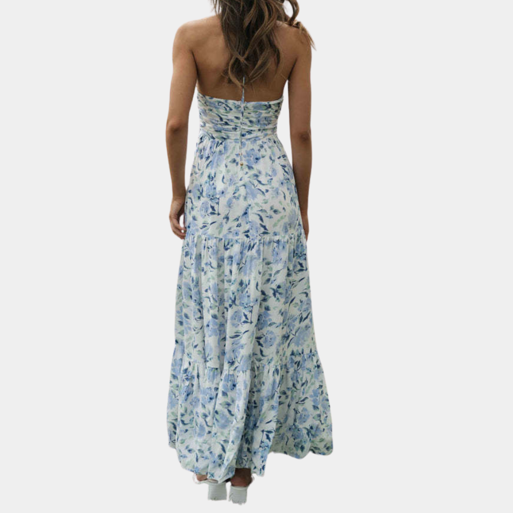 Lång sommardress med halterneck – Soraya