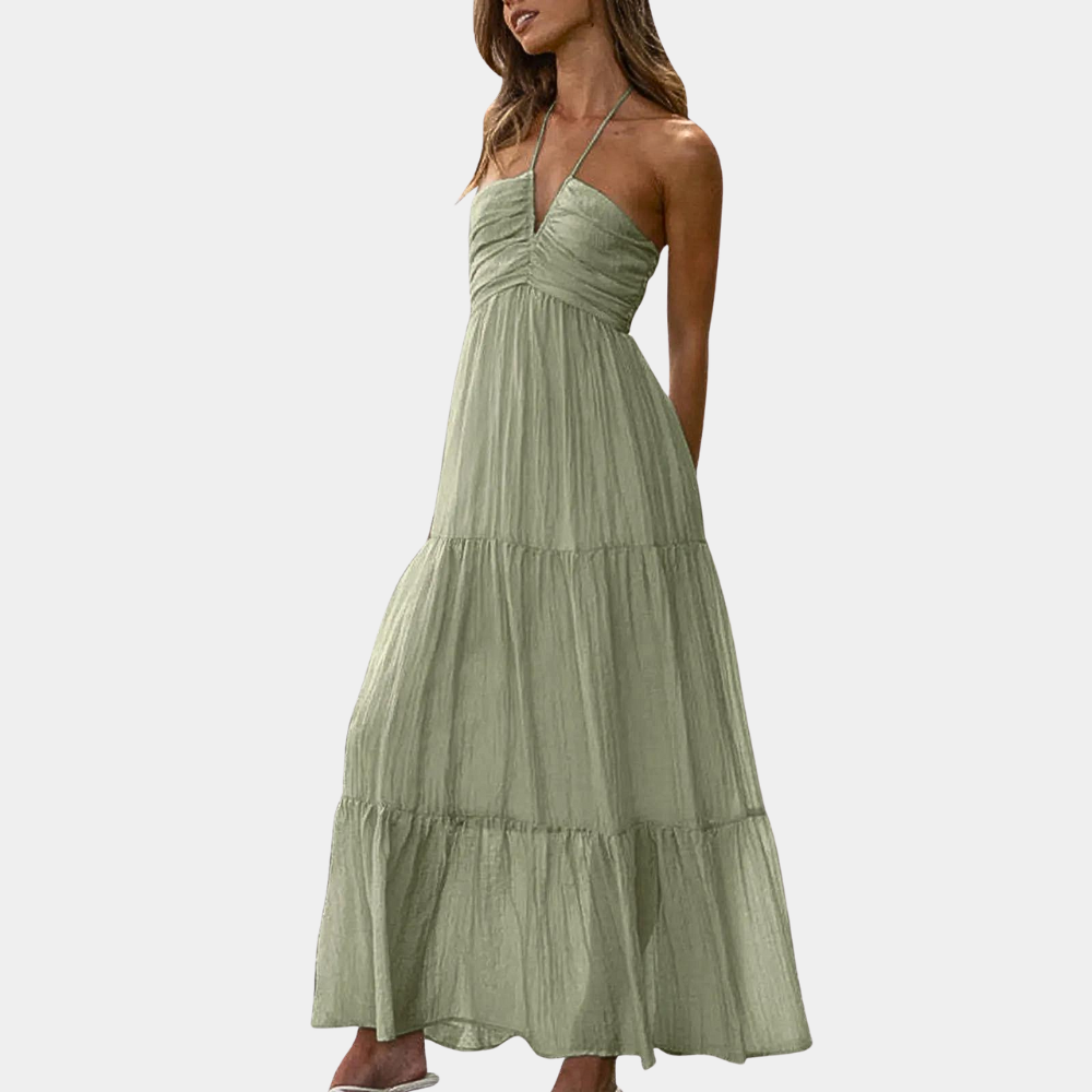 Lång sommardress med halterneck – Soraya