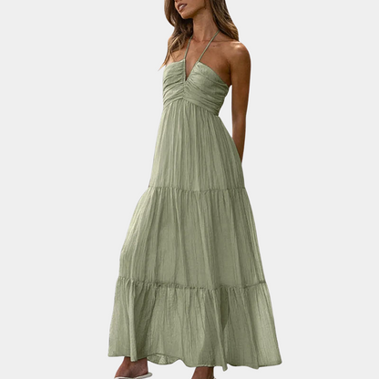 Lång sommardress med halterneck – Soraya