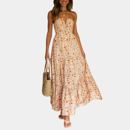 Lång sommardress med halterneck – Soraya