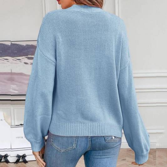 Kofta för damer med 3D-blommor – Maribel