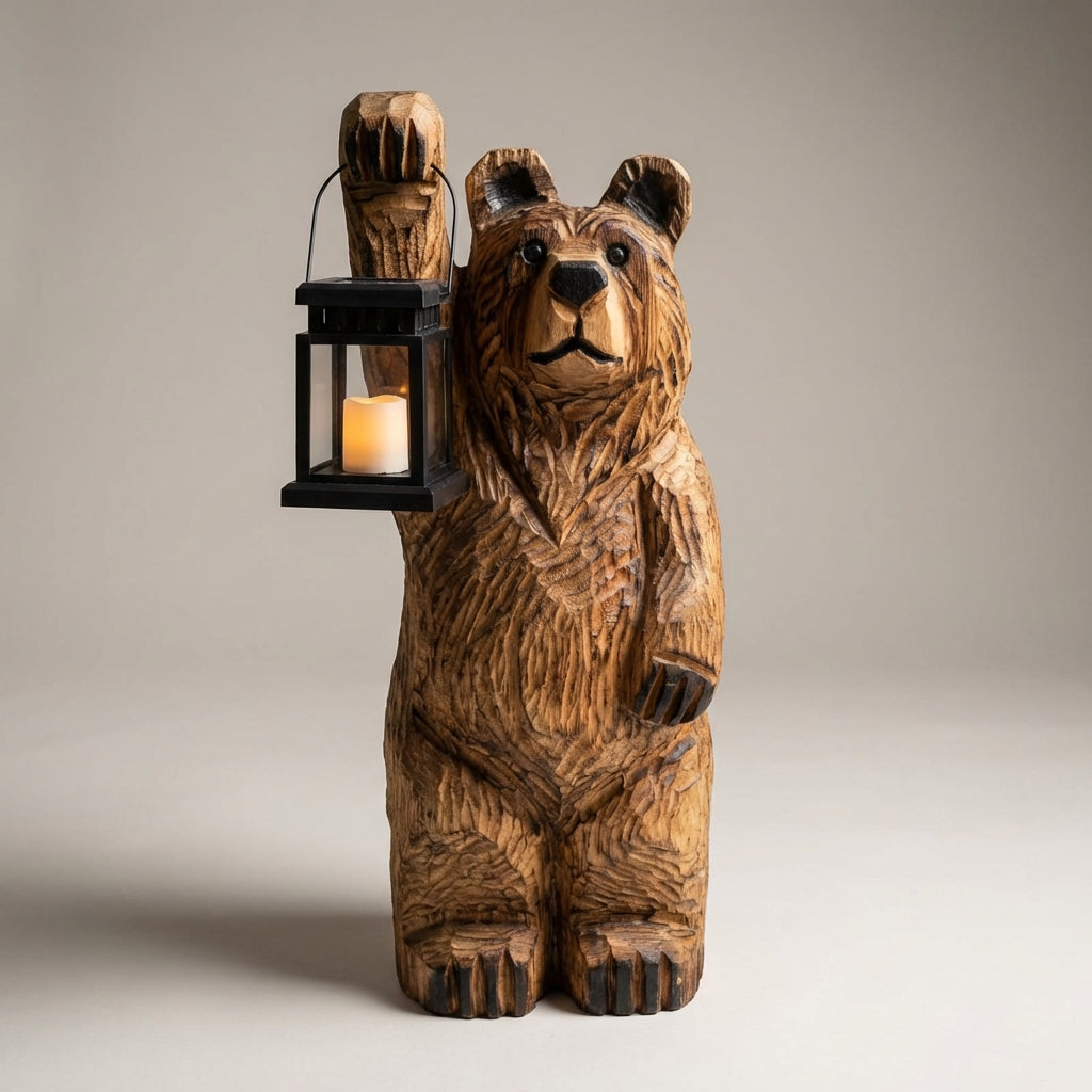 Carved Standing Lantern Statue - Bearlume
