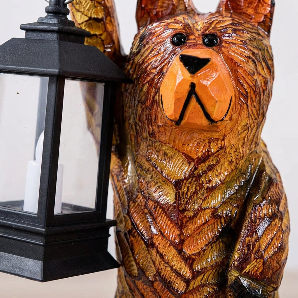 Carved Standing Lantern Statue - Bearlume