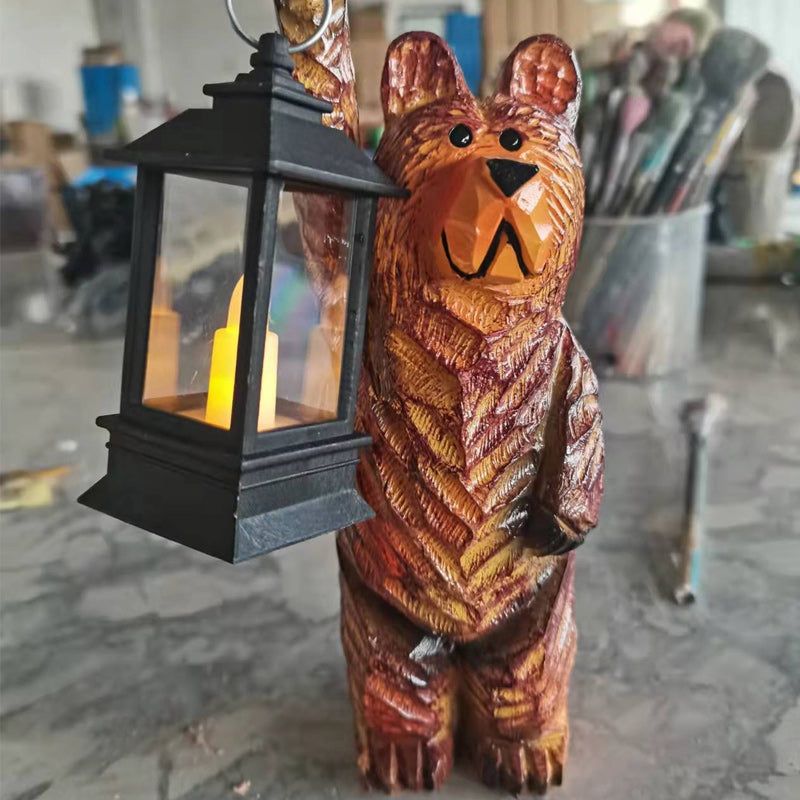 Carved Standing Lantern Statue - Bearlume