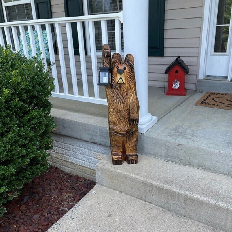 Carved Standing Lantern Statue - Bearlume