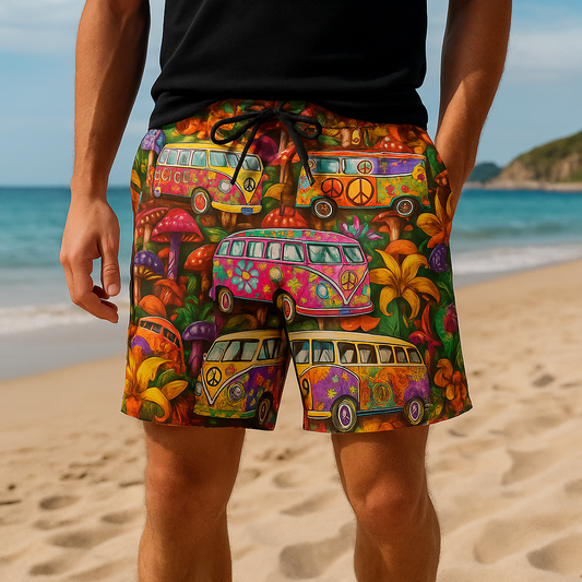Herrbadeshorts med graffiti-tryck – NovaBay