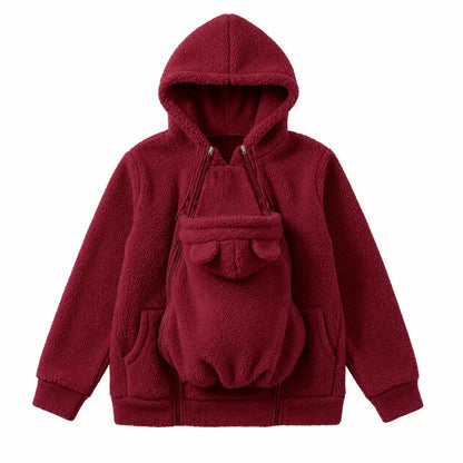 Cozy Fleece Baby-Wearing Hoodie with Front Pouch 9