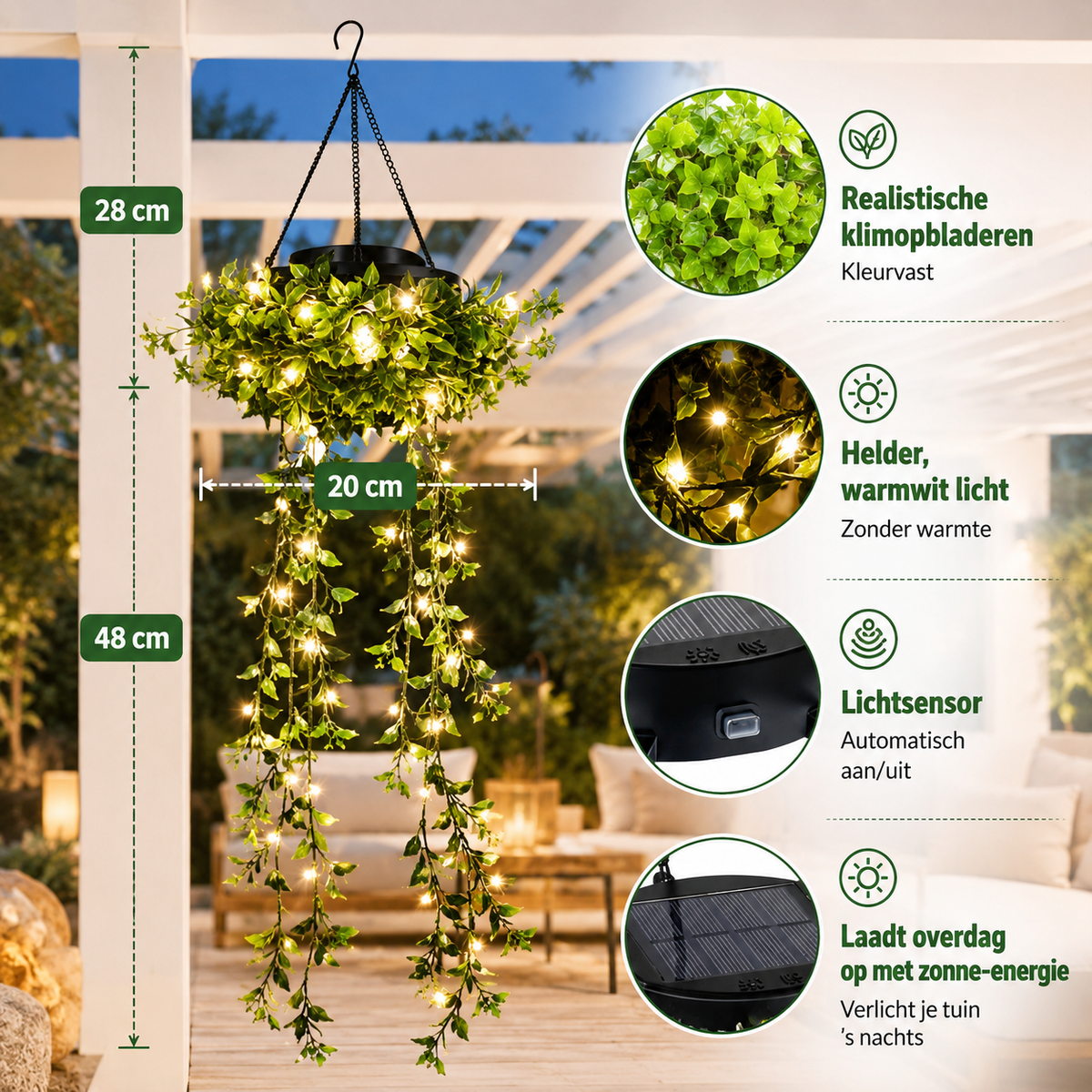 Solar Ivy String Lights for Garden Decor 2