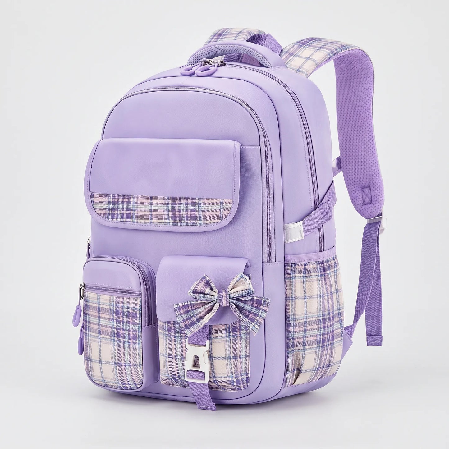 Checkered Detail School Rucksack - Pledra