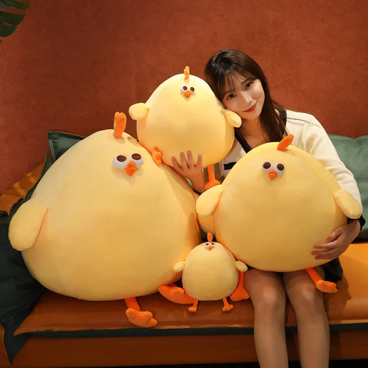 Flauschiges gelbes Huhn Plüschtier, Kuscheltier, groß, weich, Kinderzimmer Dekoration.