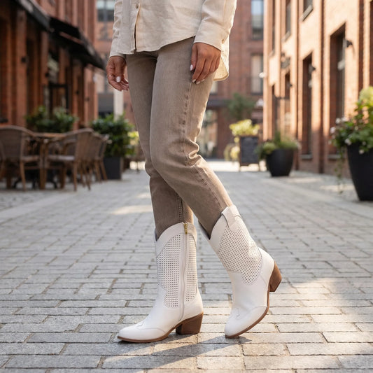 Classic Zip-Up Mid-Calf Fashion Boots - Patricia