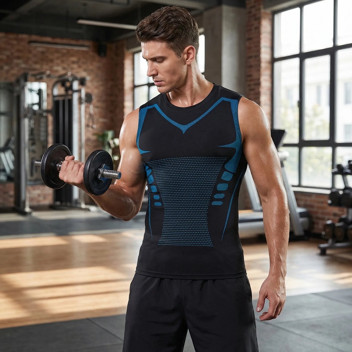 Close-Fit Graphic Print Training Top - Armando
