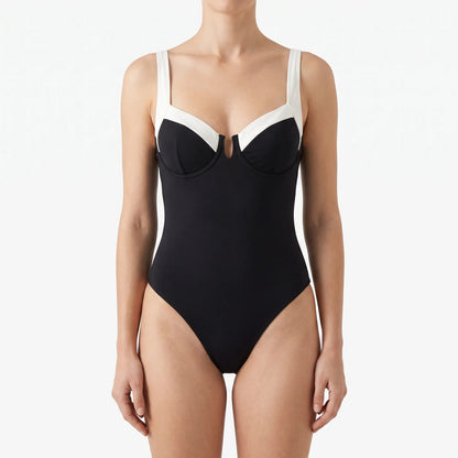 Colour-Block Strapless Beach Bodysuit - Lillian