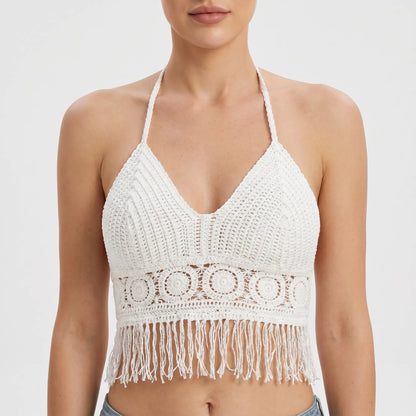 Crochet Halter Crop Top -  Jane