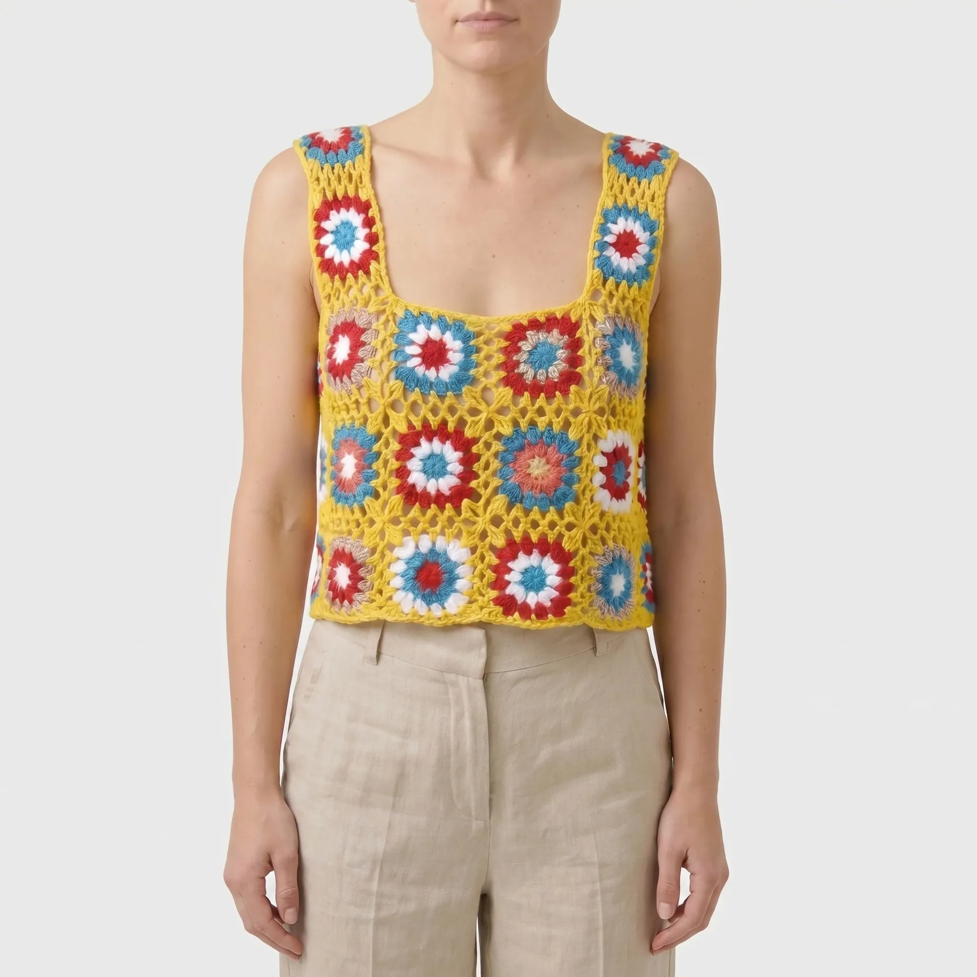 Crochet Sleeveless Crop Top -  Silvia