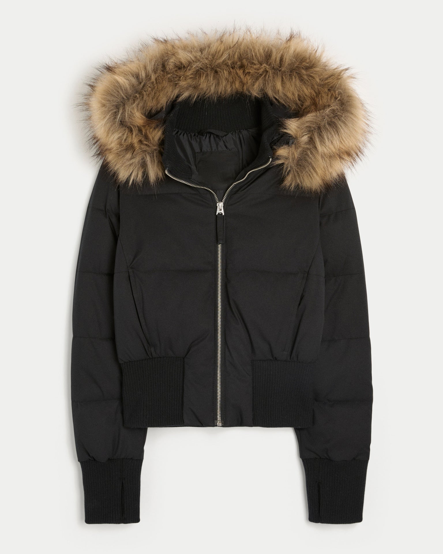 Cropped Quilted Winter Jacket With Hood - Tracy