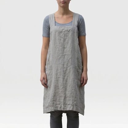 Crossback Pinafore Apron For Women - Heather